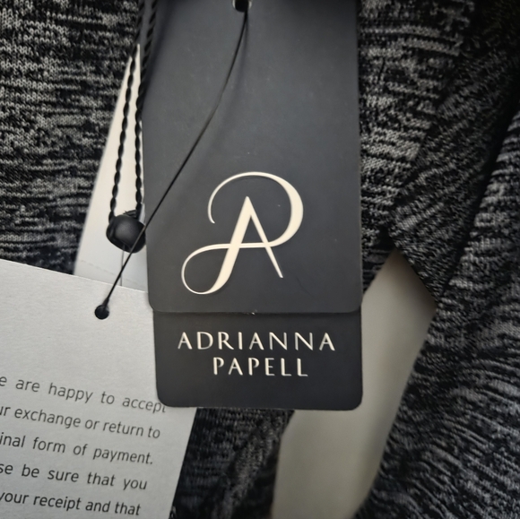 NWT Adrianna Papell Scoop Neck Knit Long Sleeve Faux Wrap Dress Large - Picture 3 of 5